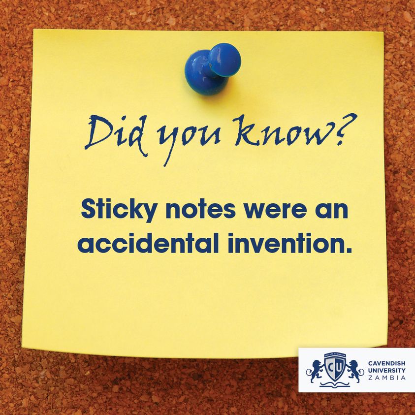 Happy Hump Day, #TeamCUZ. Stay motivated! Here’s a fun story about the post-it note. A 3M scientist was trying to develop a super-strong adhesive but ended up with a weak one instead. Do you know a comrade addicted to using sticky notes? #SuccessBeginsAtCavendish