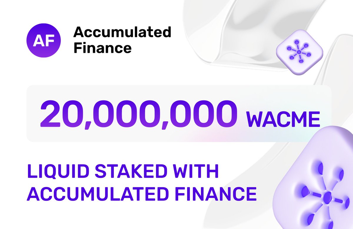 Gm fam 💜 Significant increase in $WACME liquid staking within a month – 20M tokens staked with TVL $500k+ 🔥