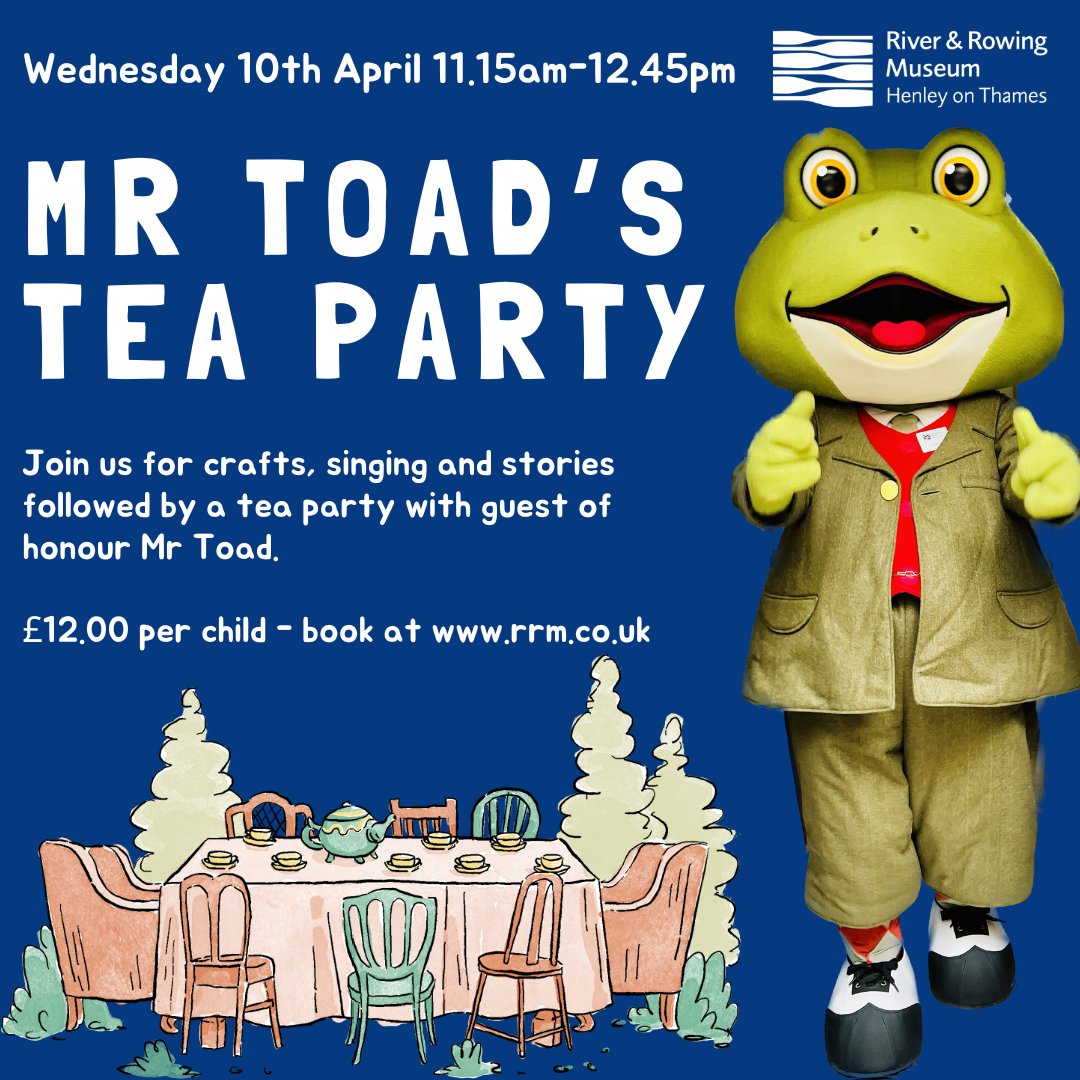 Wednesday 10th April, 11.15am-12.45pm, £12.00 per child.

Price includes Easter crafts, singing, stories & picnic lunch with Mr Toad. 

We will email you after you have booked to select your picnic lunch bag options.

#HenleyOnThames #EasterHolidays #FamilyFun