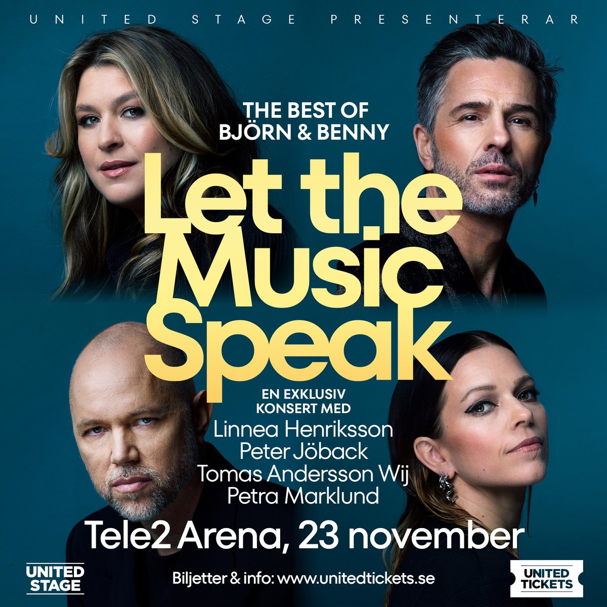 Let The Music Speak - en hyllningskonsert till Björn &amp; Benny🌟

23 november kommer Petra Marklund, Linnea Henriksson, Peter Jöback och Tomas Andersson Wij att väcka såväl gamla som nya känslor till liv på Tele2 Arena.

Biljettsläpp 5 april kl. 10:00 👇

w.axs.com/VSm350R7cqN