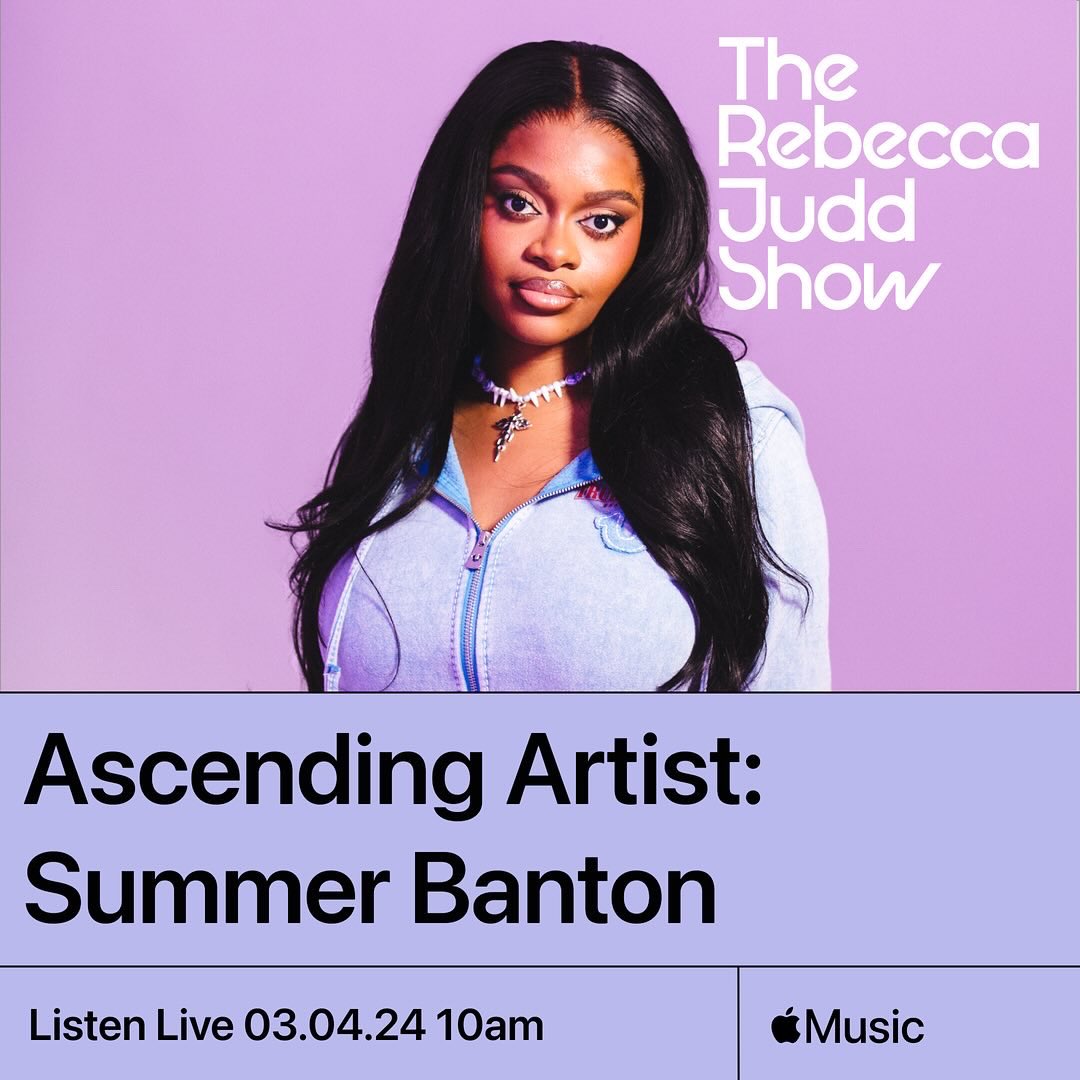 MORNING! SOOOO…. i’m @rebecca_judd ’s #AscendingArtist this week on @AppleMusic 1!! ✨✨✨🥹🥹🥹 COME GET TO KNOW ME!!! From 10am this morning on the RADIO apple.co/rebecca 💘💘!!