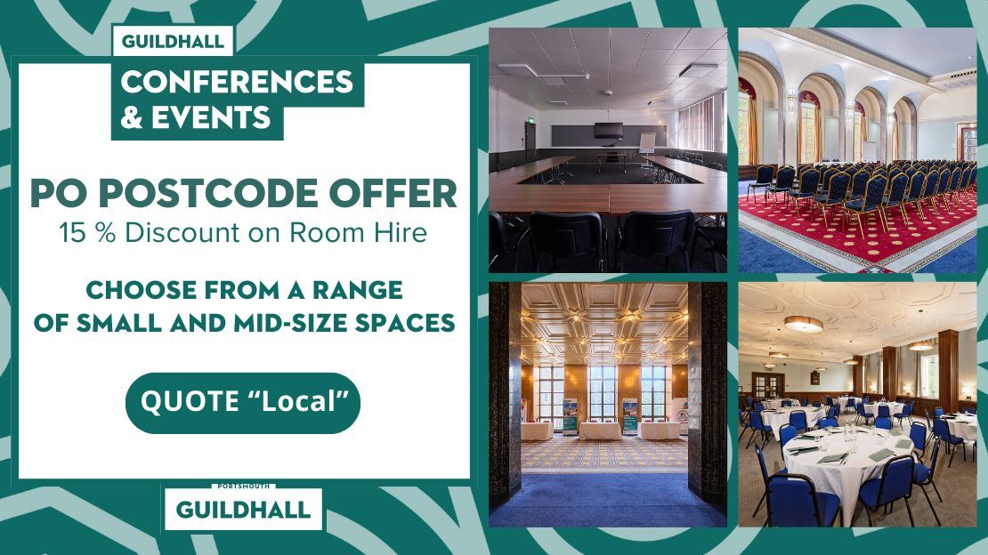 Portsmouth Guildhall is dedicated to supporting local businesses in the PO postcode area. As part of our commitment, we are pleased to offer a 15% discount on all medium and small rooms to any business located in this area. Find out more here: buff.ly/49eMXBq