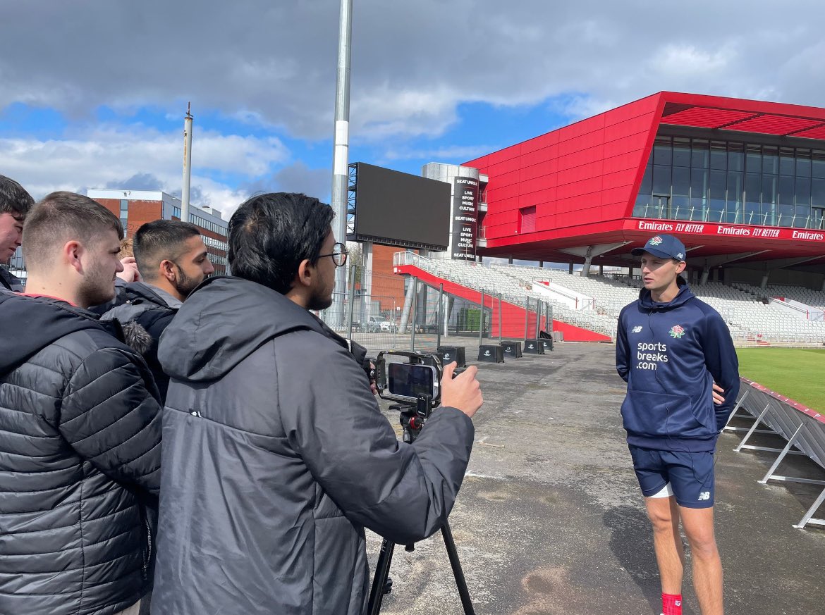 A huge thank you @james_price1 and @lancscricket for having @JMUJournalism at the annual Media Day. As ever we got so much out of the experience with great access, amid all the requests and juggling that goes on.