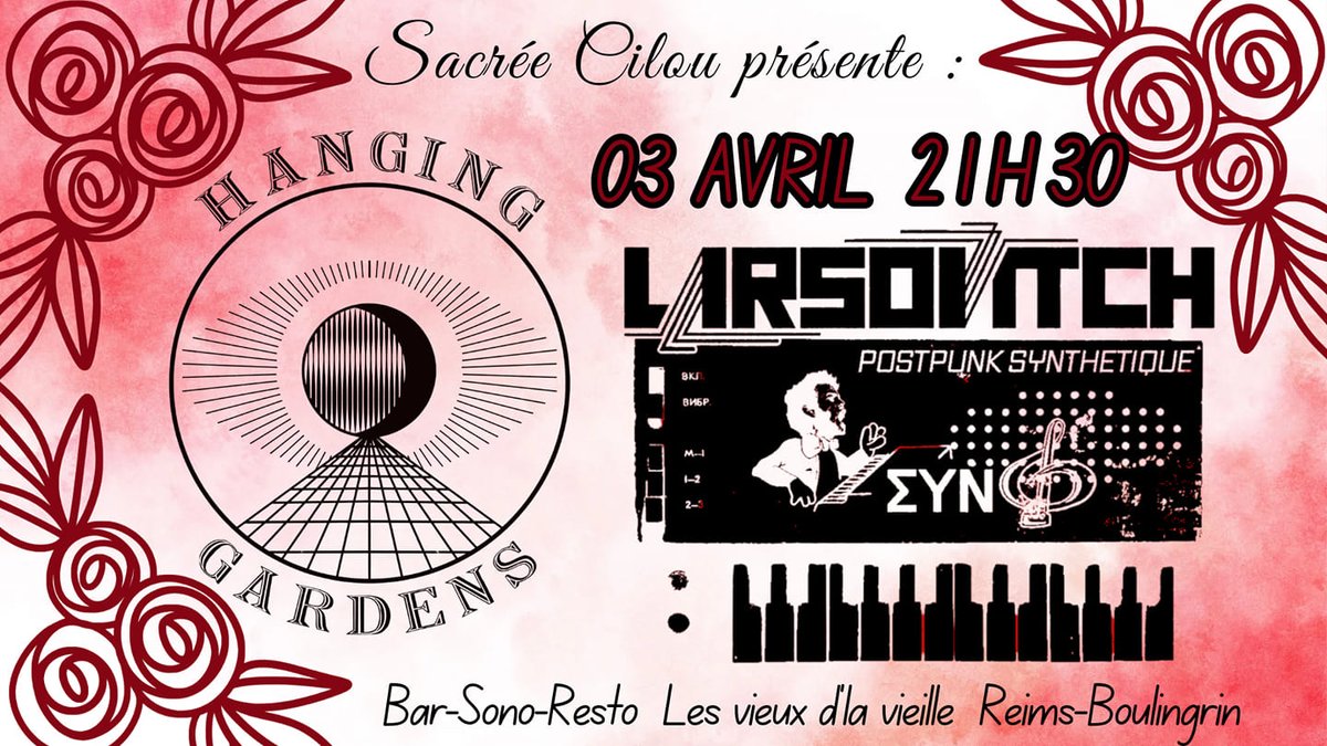 Ce soir à Reims #larsovitch #hanginggardens #synthwave #synthpunk #newwave #reims #lesvieuxdelavieille #reims #sortiràreims