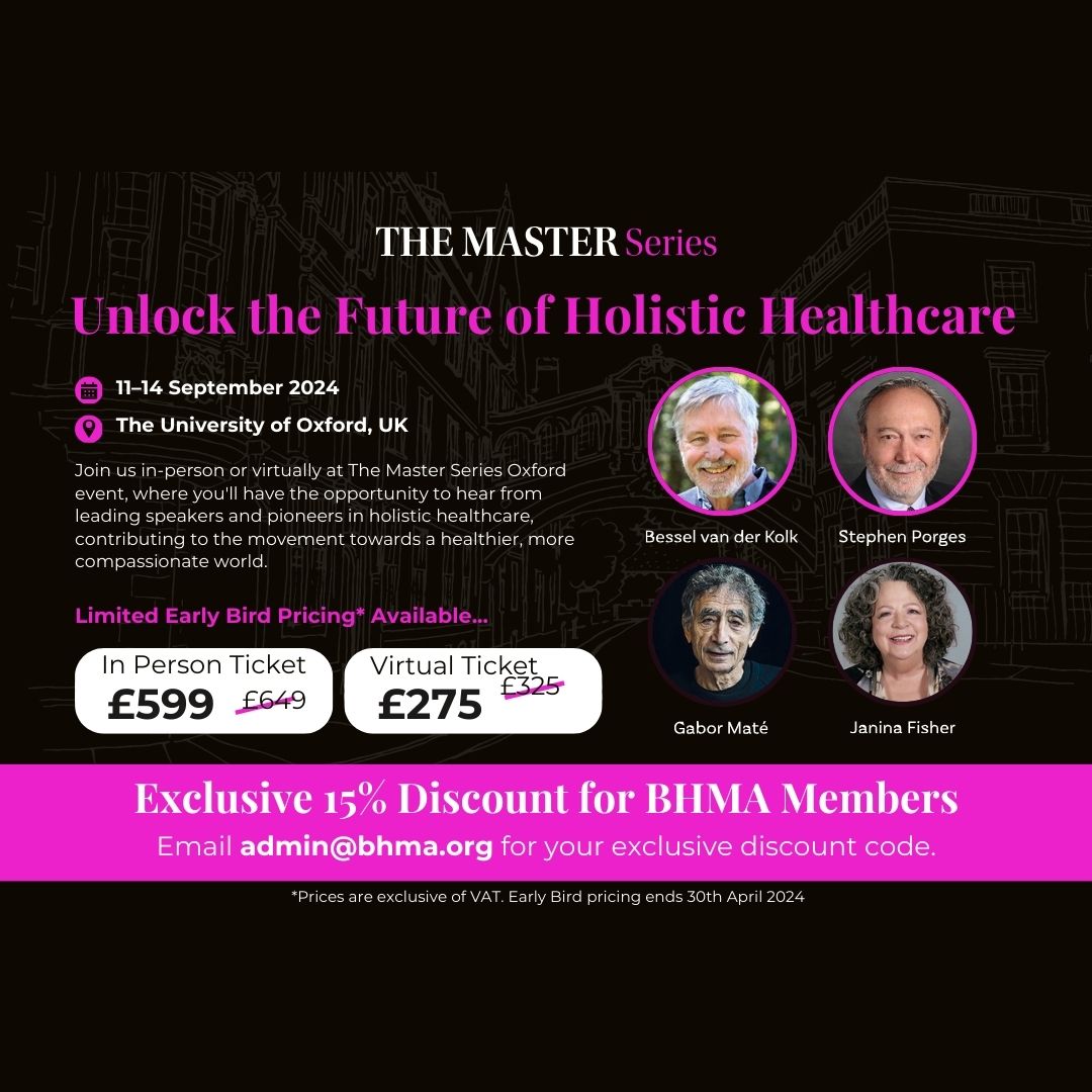 Immerse yourself in a transformative experience at The Master Series Oxford 2024, the foremost conference on trauma and mental health in Europe. Check the event here 🔗bhma.org/event/the-mast… BHMA members get 15% discount on the event. Join us now!