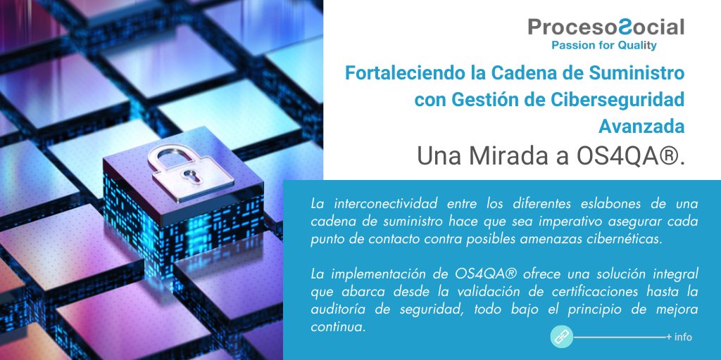 🛡️"Descubre OS4QA®: Innovación en gestión de ciberseguridad avanzada para fortalecer la cadena de suministro. Protegiendo cada eslabón con tecnología de vanguardia. 🔒🛡️ #Ciberseguridad #CadenaDeSuministro #OS4QA"🛡️
👇Enlace artículo completo👇
procesosocial.com/una-mirada-a-o…