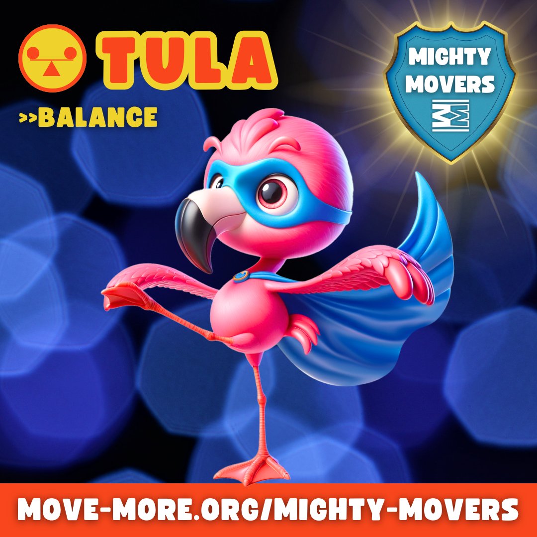 2/4 Meet TULA! Our #MightyMovers ambassador of BALANCE, one of the four A,B,C'S building blocks of our new early years physical activity programme for 2-4 years in #Cheltenham & #Tewkesbury Find out more move-more.org/mighty-movers