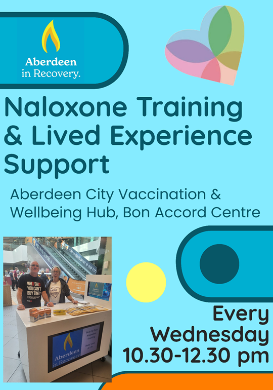 Naloxone training for anyone and everyone worried about a loved one every Wed 10.30 - 12.30 in the Bon Accord Centre @AlcDrugsAction @AberdeenCC @NHSGrampian @HSCAberdeen @Aberdeen_ACVO @aberdeenuni