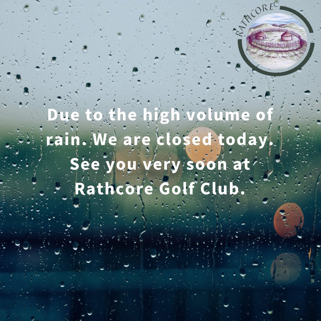 Due to heavy rain last night we are closed today! Who ever is doing that rain dance could you change to a sun dance please!! ☔☀️ #rain #golflife #golfswing #golfaddict #greenkeeper #ireland #Golf