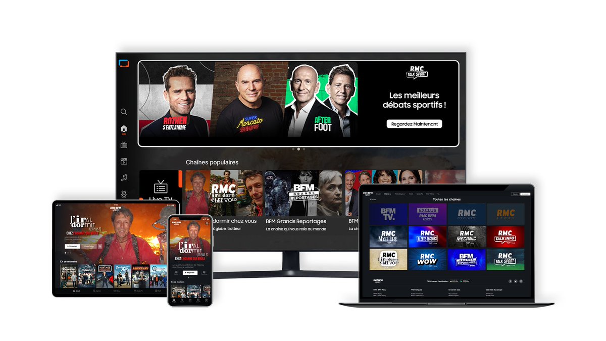 Altice Media poursuit sa stratégie d’hyper-distribution et lance 8 chaînes FAST disponibles sur la plateforme de streaming @RMC_BFM_Play, le service @SamsungTVPlus sur les TV connectées Samsung ainsi que sur les box #SFR. 👉 cutt.ly/sw8dODFL