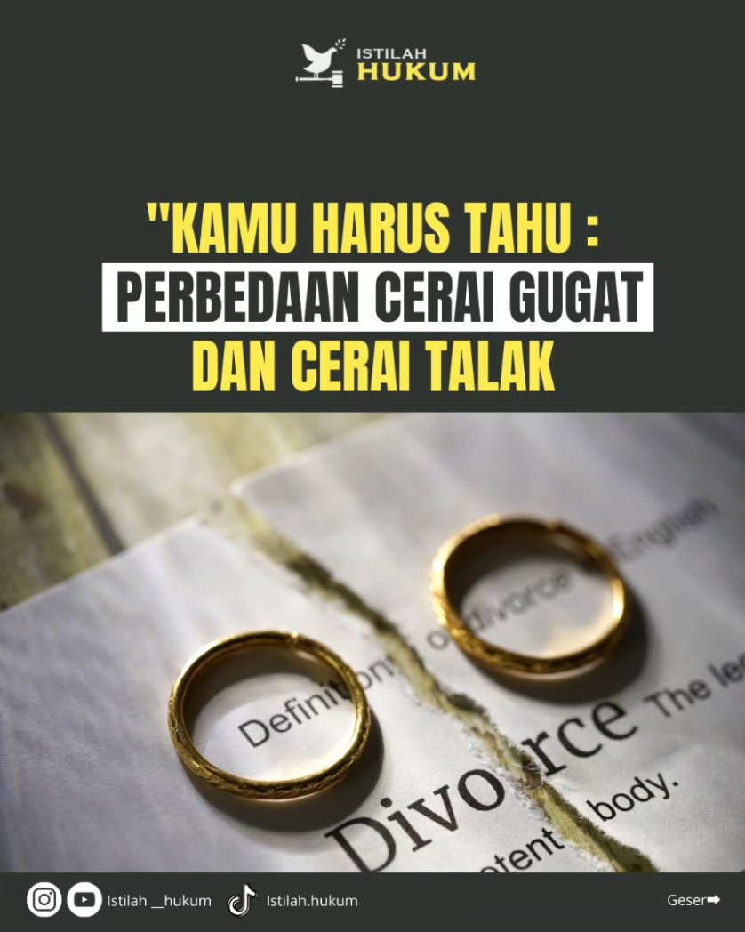 IstilahHukum's tweet image. Perbedaan Cerai Gugat dan Cerai Talak
#hukum #perdata #hukumperdata #kuhperdata #ilmuhukum #sumberhukum #cerai #gugat #talak