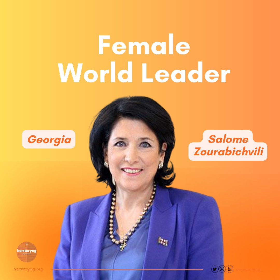 Zourabichvili is a French-Georgian politician and former diplomat currently serving as the 5th president of Georgia. She is the first woman to be elected as Georgia's president, after becoming a Georgian citizen in 2004. #femaleworldleader