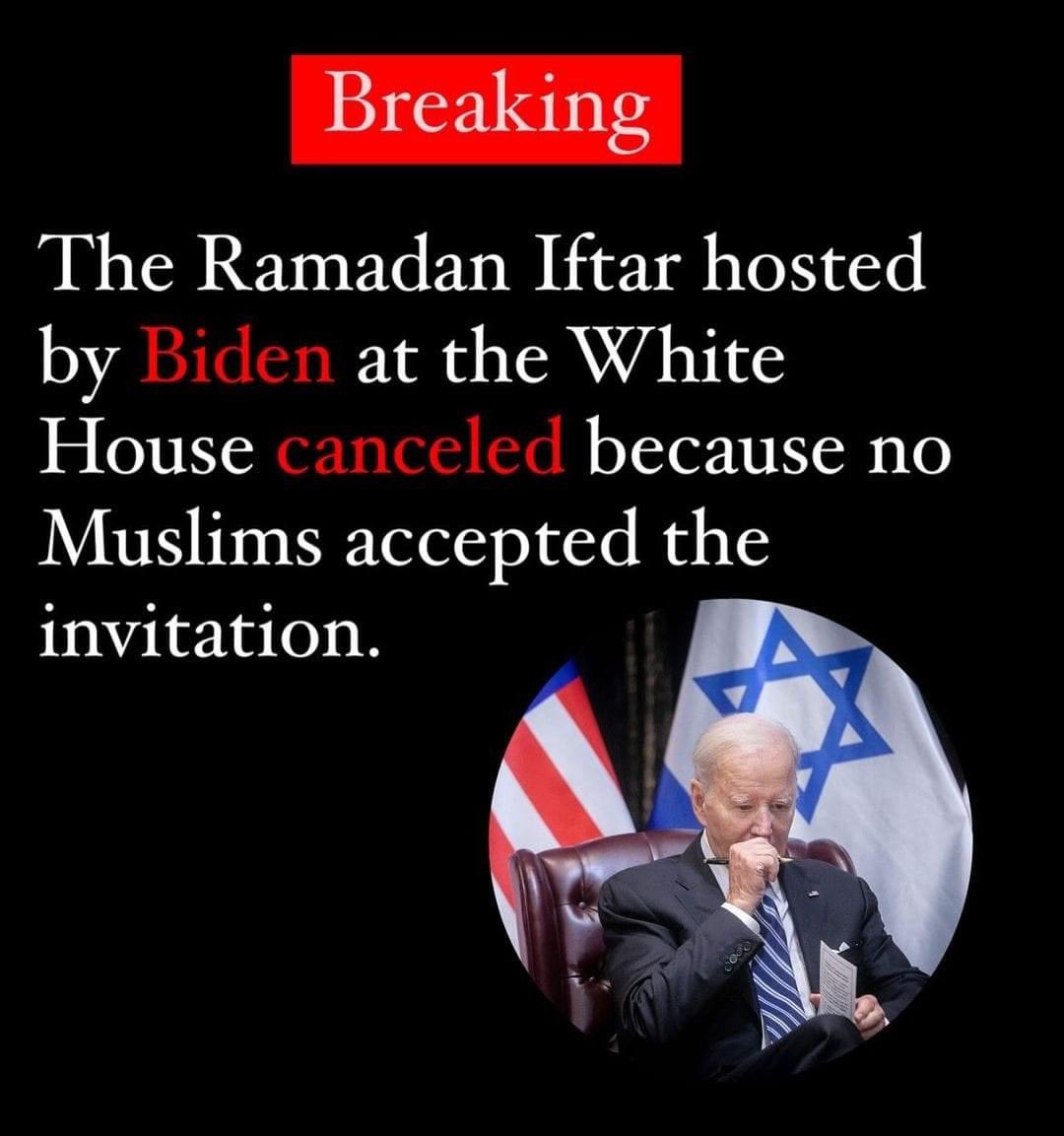 #Muslim leaders reject chance to break bread with #Biden as anger over #Gaza festers. Given recent horrors coming out of #ShifaHospital and the attack against the #wckitchen convoy, and so much more, we need the White House to take our asks seriously. This nightmare needs to end