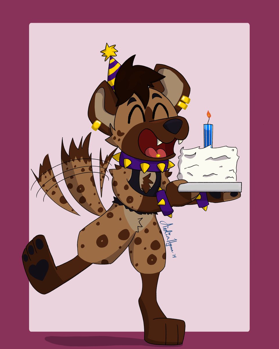 Happy Birthday to me! 🎉I have my cake, and I even put on my fancy, purple, punk straps for the occasion :3 Hoping this year in my life gets better 💜 This piece was so much fun to work on