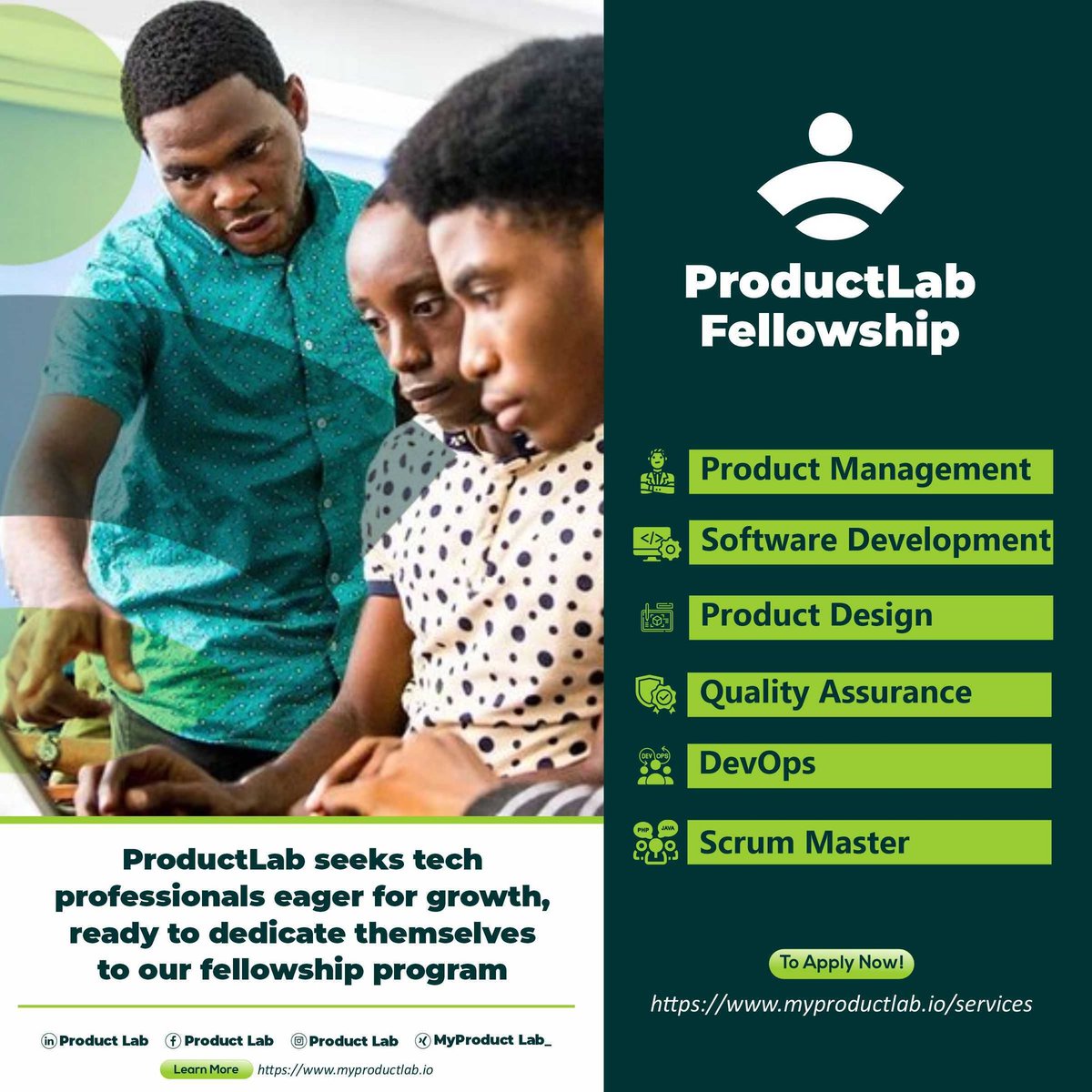 MyProductLab_'s tweet photo. Join the ProductLab Fellowship, grow your potential, embrace growth, and dedicate yourself to excellence!
Apply now!
https://t.co/RNvzoPOzhZ
#ProductLab #Nigeria #Tech #PLF #Fellowship https://t.co/UMqXxRWQ71