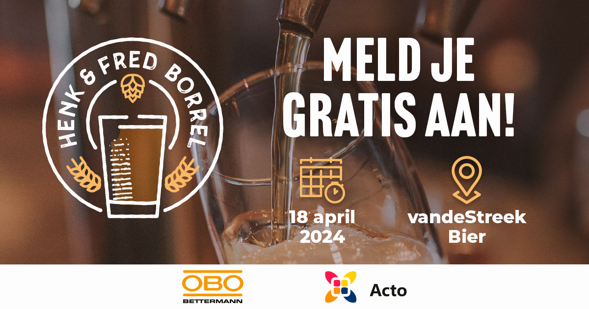 Donderdag 18 april  is het weer tijd voor de Henk &amp; Fred Borrel! We gaan naar vandestreek bier in Utrecht. Proost je gezellig mee? 🍺 

➡️Meld je gratis aan via: henkenfred.nl/borrel