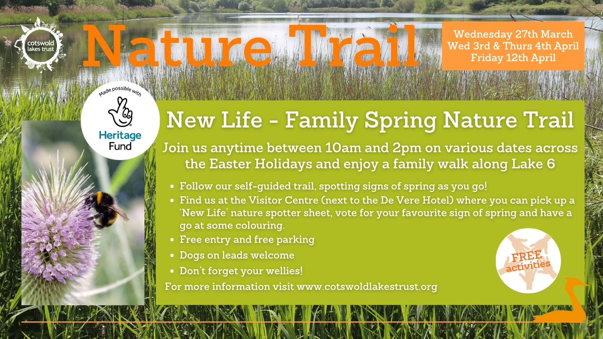 Join us today between 10am and 2pm at the Visitor Centre with our Family Spring Nature Trail. Don't forget to bring your wellies!