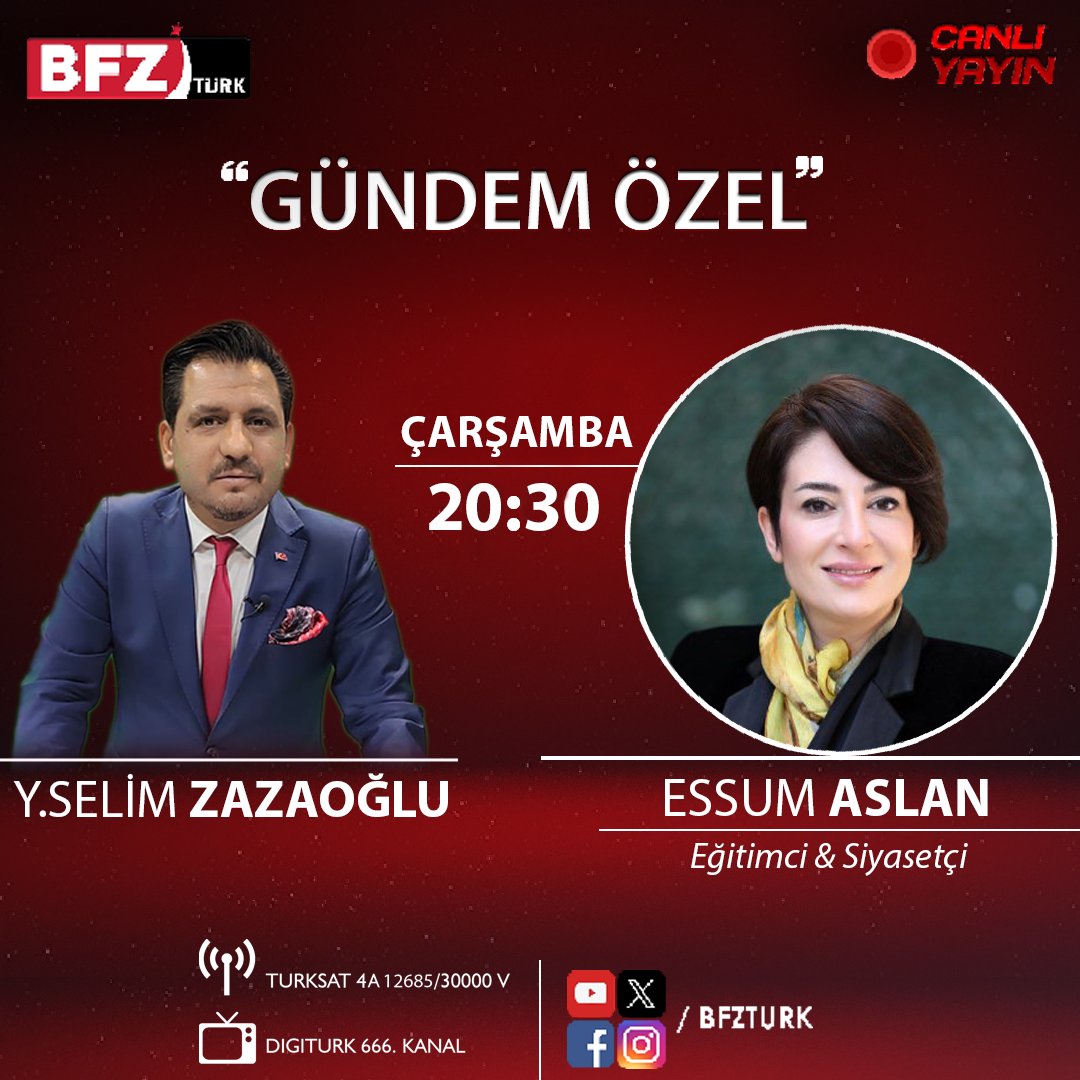 'GÜNDEM ÖZEL' Bugün Saat 20:30'da BFZTÜRK ekranlarında Sizlerle... #haber #sondakika #gündem #haberler #istanbul #ankara #izmir #an #siyaset #news #güncel