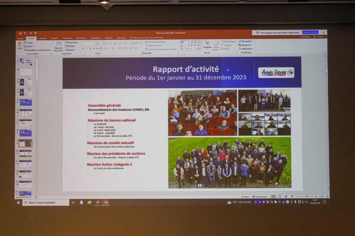 AvenirSecours's tweet photo. Présentation du rapport d'activité par Alain LARATTA, Secrétaire général. https://t.co/A4Kkraox8n