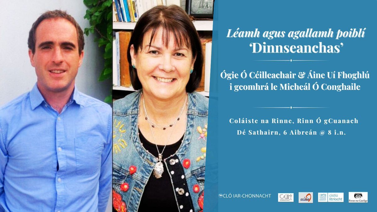 Cló Iar-Chonnacht (@cloiarchonnacht) on Twitter photo 📚 Léamh agus Agallamh Poiblí
📍 Dinnseanchas: Áine Uí Fhoghlú & Ógie Ó Céilleachair i gcomhrá le Micheál Ó Conghaile
🏫 Ionad: Coláiste na Rinne
📅 Dáta: Dé Sathairn, 6 Aibreán
🕗 Am: 8:00 i.n.
#Gaeilge @ogie_o_c, @AFhoghlu <a href="/cfdeise/">Comhlucht Forbartha na nDéise</a> 📚 Léamh agus Agallamh Poiblí
📍 Dinnseanchas: Áine Uí Fhoghlú & Ógie Ó Céilleachair i gcomhrá le Micheál Ó Conghaile
🏫 Ionad: Coláiste na Rinne
📅 Dáta: Dé Sathairn, 6 Aibreán
🕗 Am: 8:00 i.n.
#Gaeilge @ogie_o_c, @AFhoghlu <a href="/cfdeise/">Comhlucht Forbartha na nDéise</a>