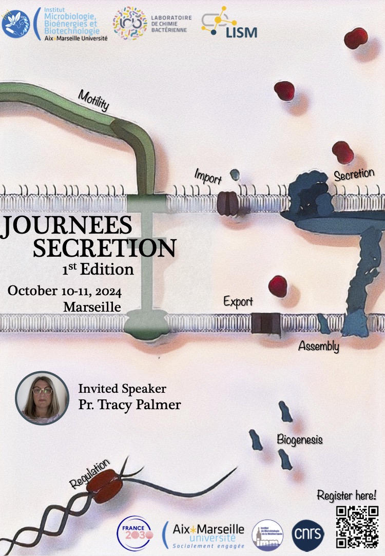 Cascales Lab (@cascaleslab) on Twitter photo We are happy to announce the "Journées Sécrétion" (Secretion Days) to be held in Marseille on October 10 and 11th, 2024, organized by <a href="/maelle_paillat/">Maelle Paillat</a> <a href="/doan_thierry/">Doan Thierry</a> & Romé Voulhoux . 14/15 talks by Young researchers and the Keynote lecture by the only <a href="/proftracypalmer/">Tracy Palmer</a> ! We are happy to announce the "Journées Sécrétion" (Secretion Days) to be held in Marseille on October 10 and 11th, 2024, organized by <a href="/maelle_paillat/">Maelle Paillat</a> <a href="/doan_thierry/">Doan Thierry</a> & Romé Voulhoux . 14/15 talks by Young researchers and the Keynote lecture by the only <a href="/proftracypalmer/">Tracy Palmer</a> !