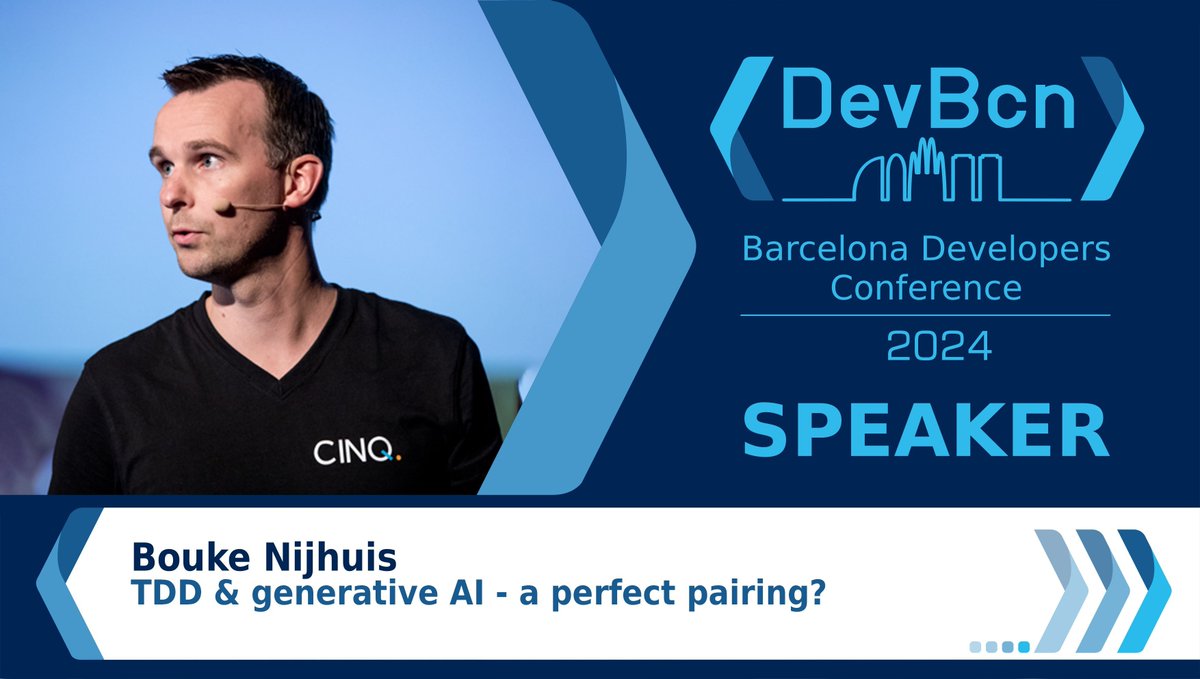 🚀 Is TDD & generative AI the perfect match? Join @BoukeNijhuis at #devbcn24 to explore “TDD & Generative AI - A Perfect Pairing?” Dive into the future of development with us! Learn more ➡️ buff.ly/4cIFY6Q