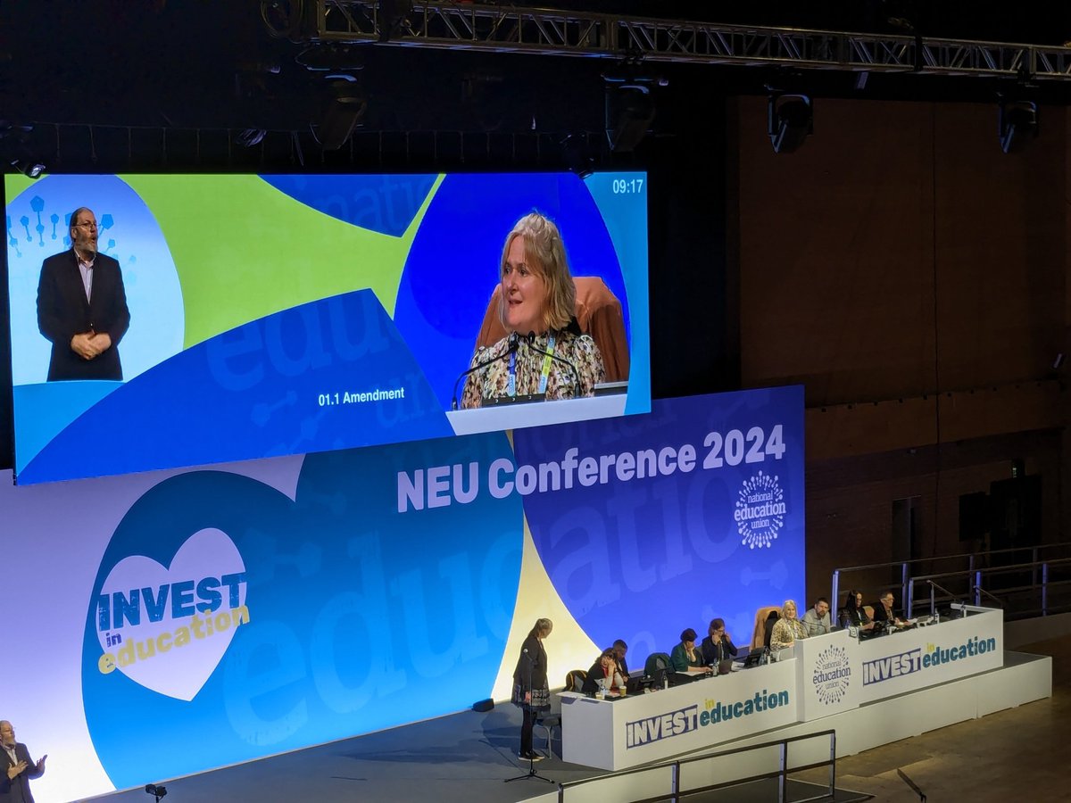 SNESFSUinternat's tweet photo. "Investir dans l'éducation", c'est le thème choisi par la @NEUnion pour sa conférence annuelle #NEUconference. Refuser l'austérité, investir dans l'éducation, le @SNESFSU partage ces combats, c'est ce que nous exprimions hier lors de la #greve2avril. #MakeTeachingAttractive https://t.co/PzZnJkn6Nb