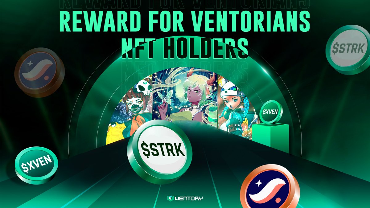 Ventory_gg's tweet photo. REWARD FOR VENTORIANS NFT HOLDERS

📌Conditions:
- Stake Ventorians NFT: https://t.co/la5jEllnPn
- Claim and use tickets: https://t.co/yLqjPknCIw

💰Rewards: $STRK & $xVEN

➡️Ticket usage period: from 0h UTC every Monday 
➡️Announcement of rewards: at 10h UTC every Thursday

The more friends you invite to stake NFTs, the more rewards you'll receive. LFGGG🔥

❗Currently, the program is only applicable on the Starknet network.
#Airdrop #STRK #Starknet