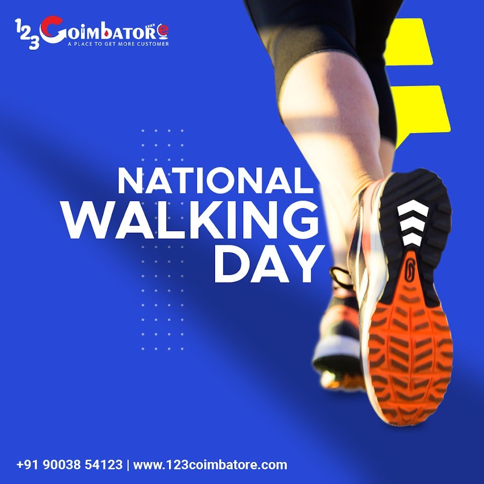 Happy National Walking Day! Step into wellness one stride at a time.🚶‍♂️

#nationalwalkingday #stepintohealth #stepintowellness #healthyhabits #healthy #walkwithpurpose #coimbatore #fitness #exercise  #walk #123coimbatore #walking #walkingstreet #walkingday #walkinghome