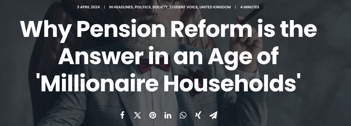 Back once again with another #YoungWriter 📖 This week...we talk pension reform (😲) In an age of 'millionaire households,' it's unthinkable that we do not have means-testing for the State Pension, argues our young writer. Should pensions a matter of eligibility, rather than…