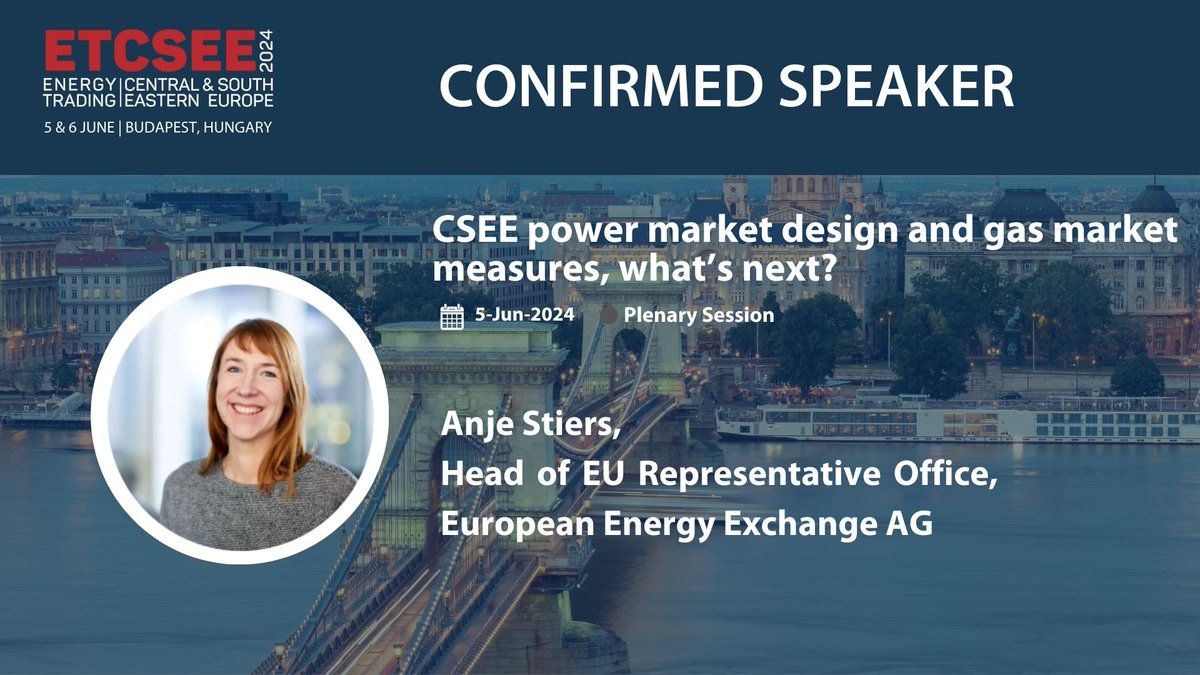 🧑Speaker Alert! Anje Stiers Head of EU Representative Office, European Energy Exchange AG is coming to ETSCEE 2024.Are you joining to learn what's next in CSEE power market design and gas market measures?Check all the speakers and register today lnkd.in/eJPRde24