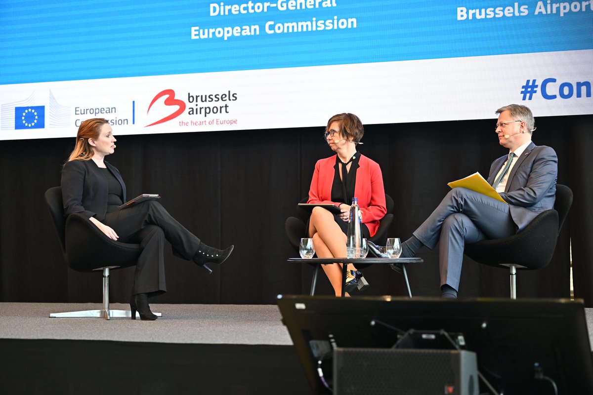Exciting times at 'Connecting Europe by Air'! Witnessing dynamic collaboration between the @EUCommission & aviation leaders like @BrusselsAirport. W/ 400 participants, it's clear: policymakers & industry are charting the course for the future of 🇪🇺 transport. ✈️ #ConnectingEurope