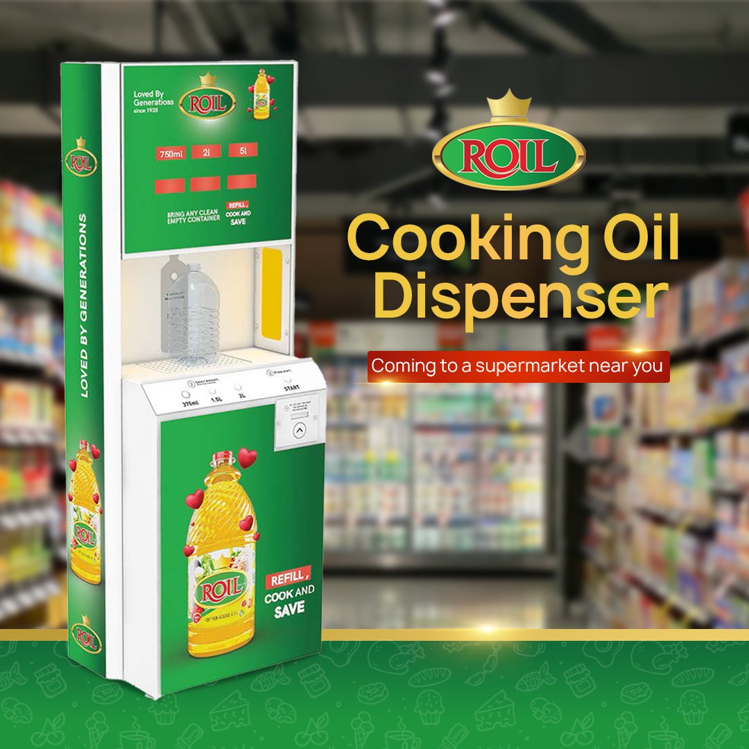 You can now fill up on your favourite Roil cooking oil at various instore locations at our Roil Self Service Dispensers. Refill, Cook & Save. Try it out at the following retail outlets; Lions Renkini, Lions Lobengula Street, Zapalala, Greens, Cooland and Oceans.
