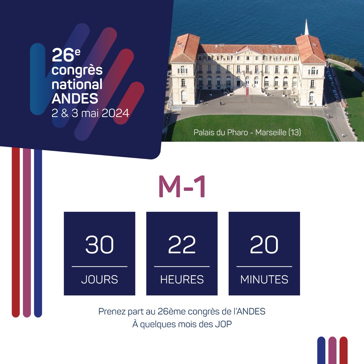 #CongrèsANDES2024 - Un mois avant la 26ème édition du Congrès national ! Rendez-vous au Palais du Pharo à Marseille les 2 et 3 mai !

✍️S'inscrire : andes.fr/congres-2024/#…
🗒️Programme : andes.fr/actualites/sav…