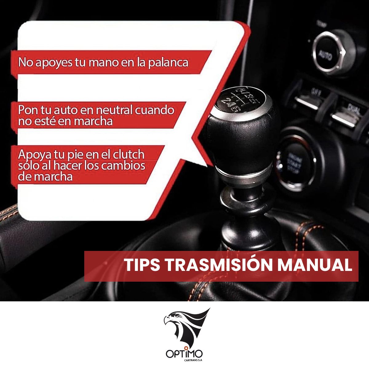 🚗🚘🚙 Cuida tu inversión. Te dejamos unos tips para la caja de transmisión manual. #URGENTE #Optimocartrans