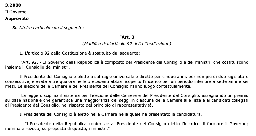 ESComunicazione's tweet photo. #ESNews
#Senato
Ddl #premierato
Via libera dalla commissione Affari costituzionali all’emendamento del governo 3.2000 che modifica l’articolo 92 della Costituzione sull’elezione del Presidente del Consiglio dei ministri.
⬇️👇 https://t.co/25G3F3Coam