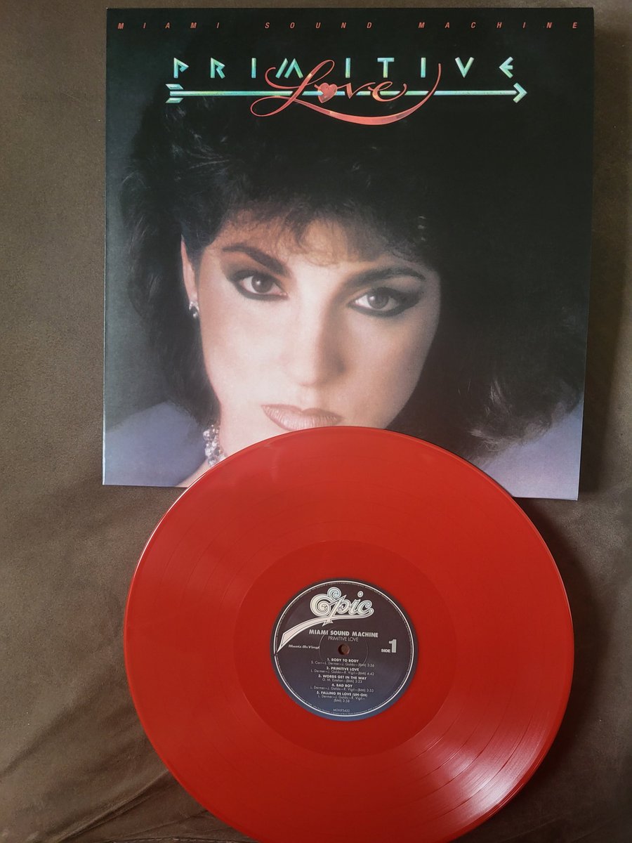 congacraig's tweet photo. Just been delivered. The 1985 reissue of the #miamisoundmachine #primitivelove album on #colouredvinyl. Featuring the hits #conga #badboy #wordsgetintheway #fallinginlove #gloriaestefan https://t.co/yIVgI0hN8T