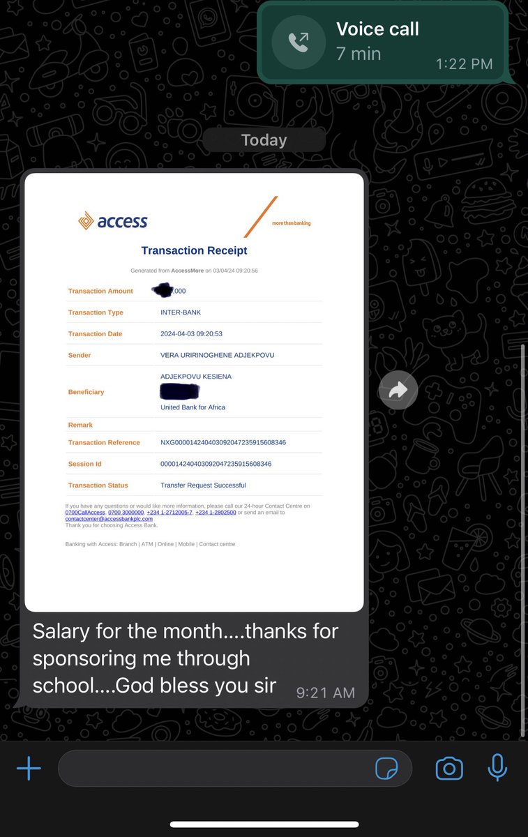 Woke up to this message from my newly employed Baby sis. A token from her first salary. Nurse Vee, we are super proud of you. Thank you for always making us proud