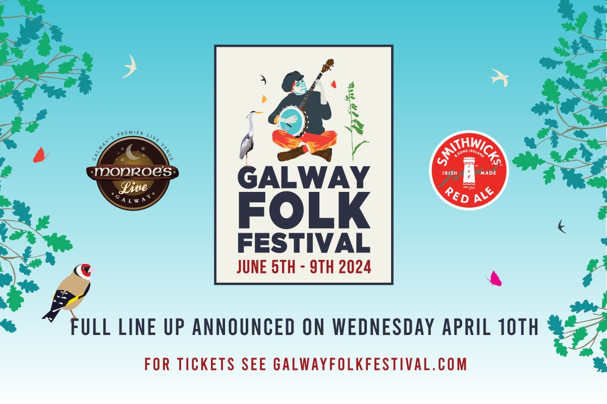 The countdown is on!! ⏱️ ⏰ 🗓️ 🪕 👀 Set your clocks, mark the calendar, put a reminder on your phone because the line-up for Galway Folk Festival 2024 is coming your way next Wednesday 10 April at 10am, and what a line-up we have in store!!! #GFF24