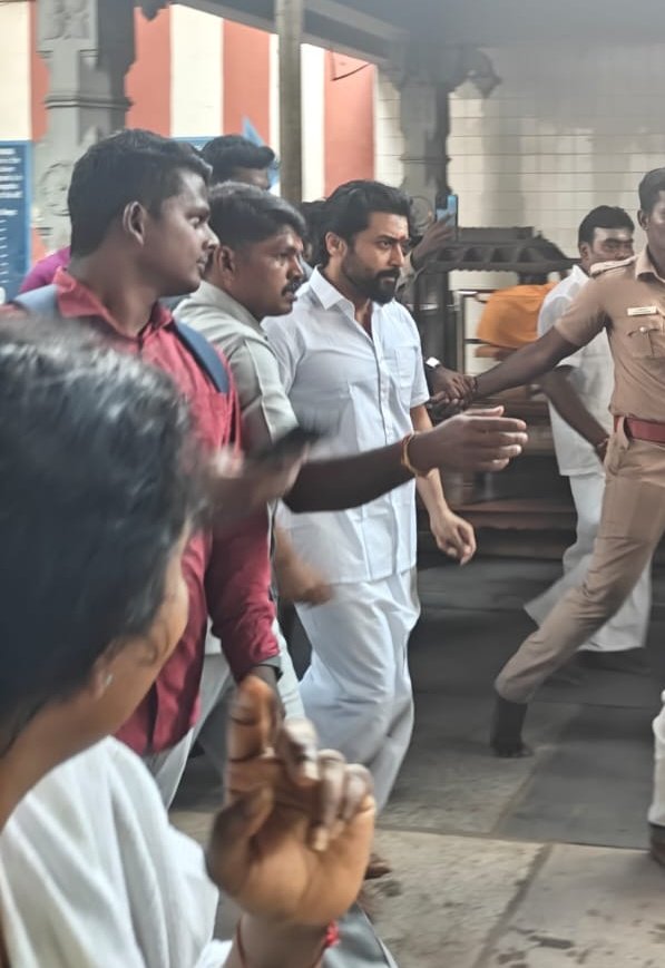 • @Suriya_offl At Kodumudi Magudeshwara Temple ❤️ | #Kanguva