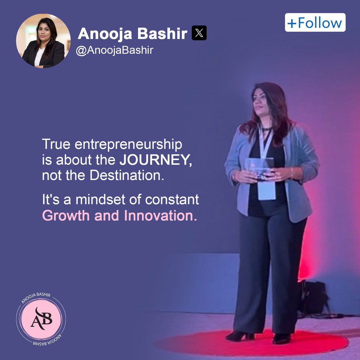 AnoojaBashir's tweet photo. Unleash Your Inner #Entrepreneur

The entrepreneurial spirit burns bright in many, but embarking on this journey requires more than enthusiasm. 

It's a marathon, not a sprint, demanding unwavering #passion, relentless #perseverance, and a fierce #proactive approach. https://t.co/j954kPCf0O