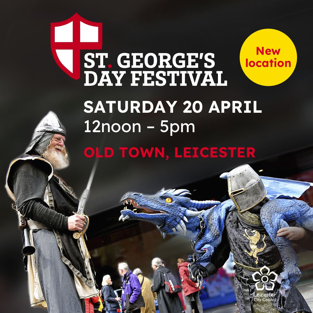 There's just over a week until the Leicester St George's Day Festival! Taking over the Old Town on Saturday 20 April, it'll be a fantastic day of fun for the whole family! Find out more here ow.ly/QI4e50R7fFX #leicester #festival #england #stgeorgesday @leicesterfest