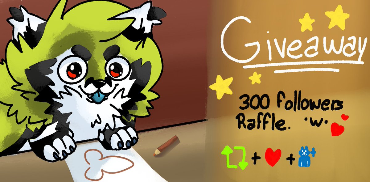 300 followers raffle 🦊 Winner will receive a full color half body commission. Rules: 😀Follow me ❤️Like this post 🔄Retweet this post (Optional: reply with your OC) Winner will be chosen April 15th. Good Luck!