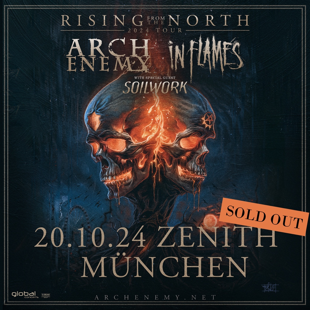 Munich 🇩🇪 SOLD OUT! Thank you! 🙌🏻 Only a few tickets left for our show in Düsseldorf, so snag yours via archenemy.live asap! 🤘🏻 See you soon! 🔥 ⁠ #ARCHENEMY #LIVE #ARCHENEMYLIVE #EUROPEANTOUR #RISINGFROMTHENORTHTOUR #INFLAMES #SOILWORK