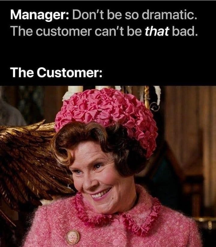 If you've worked in Retail like me, you can totally relate to this 😑 #harrypotter #doloresumbridge