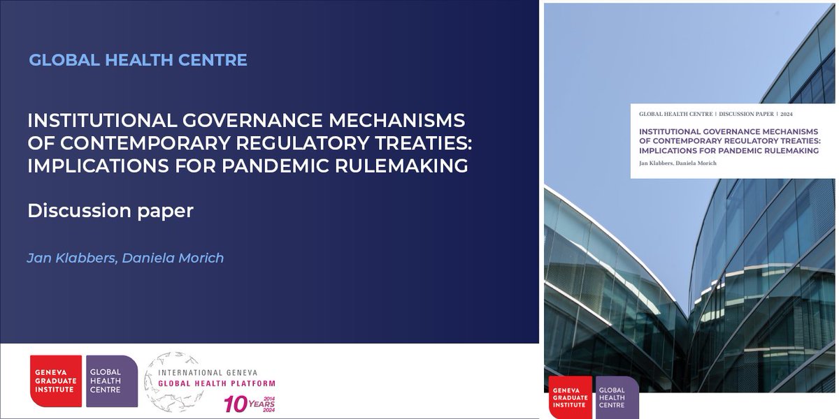 🔊The Governing Pandemics Initiative just released a new discussion paper on governance mechanisms and questions for the #PandemicTreaty and #IHR. 📰 Contemporary regulatory treaties and examples of governance frameworks are addressed. Find out more 👉 bit.ly/3vxAqLH