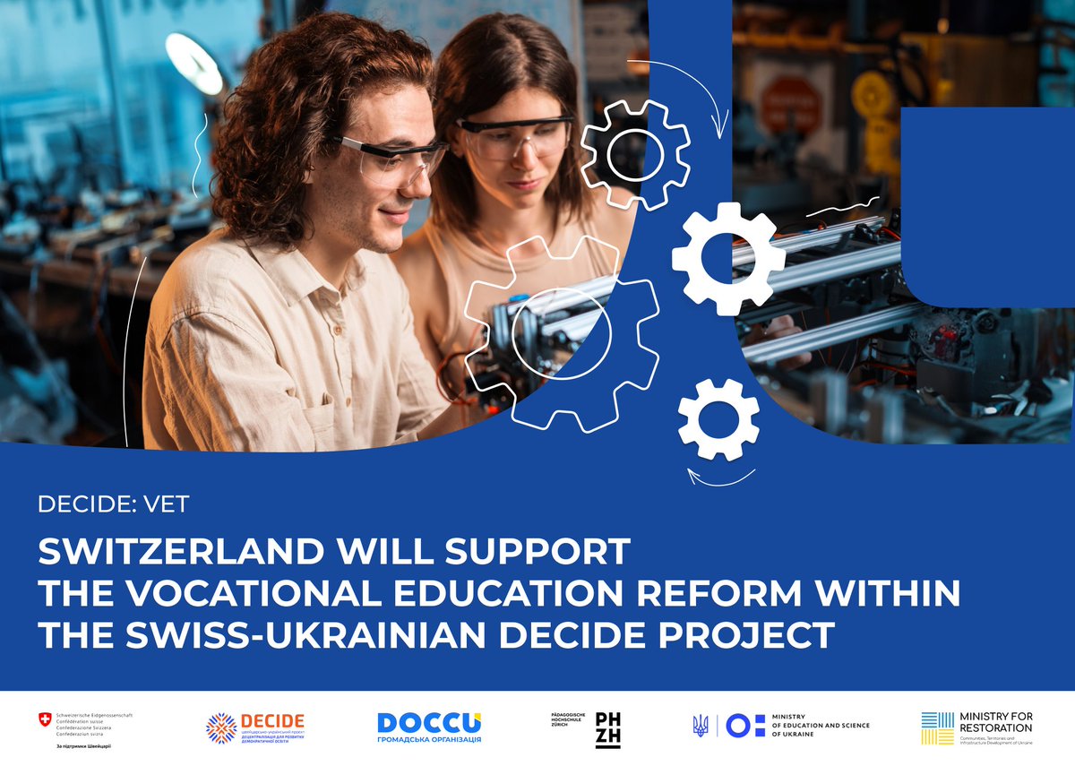 🇨🇭🤝🇺🇦 Switzerland allocated 2 million Swiss francs to support the reform of vocational education and training in Ukraine. 📍 Press release – bit.ly/4aD0y6O