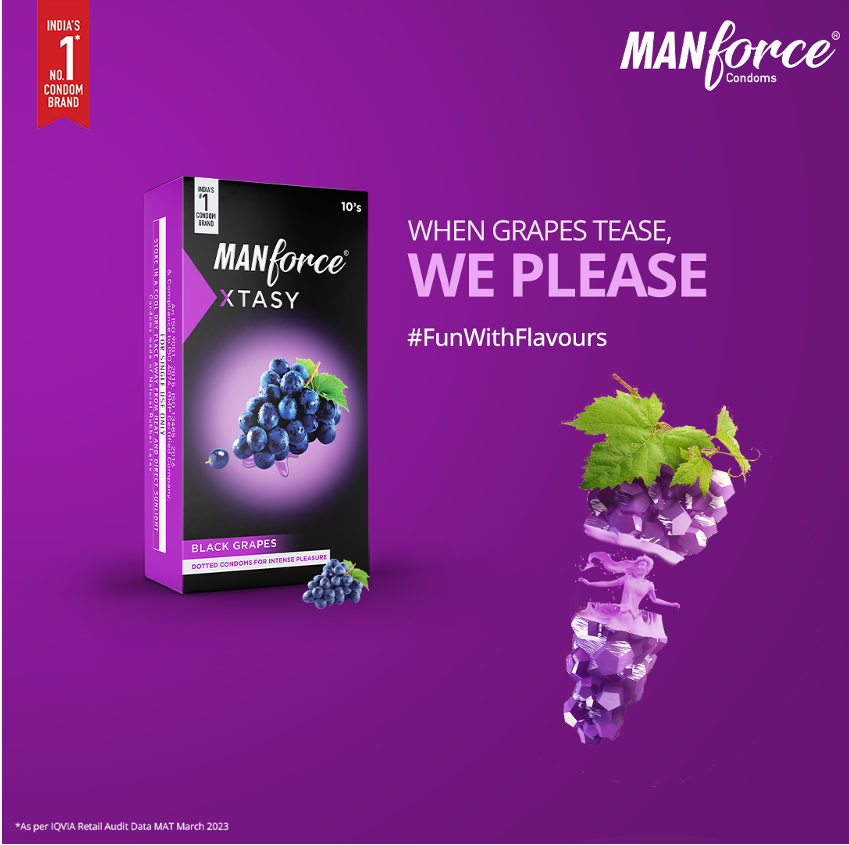 ManforceIndia's tweet photo. Manforce Xtasy ensures love never takes a break.
#FunWithFlavours #ManforceXtasy #Ecstasy #BlackGrapes #FlavoursOfLove #FlavouredCondoms #ManforceCondoms https://t.co/l2i4Hk7i89