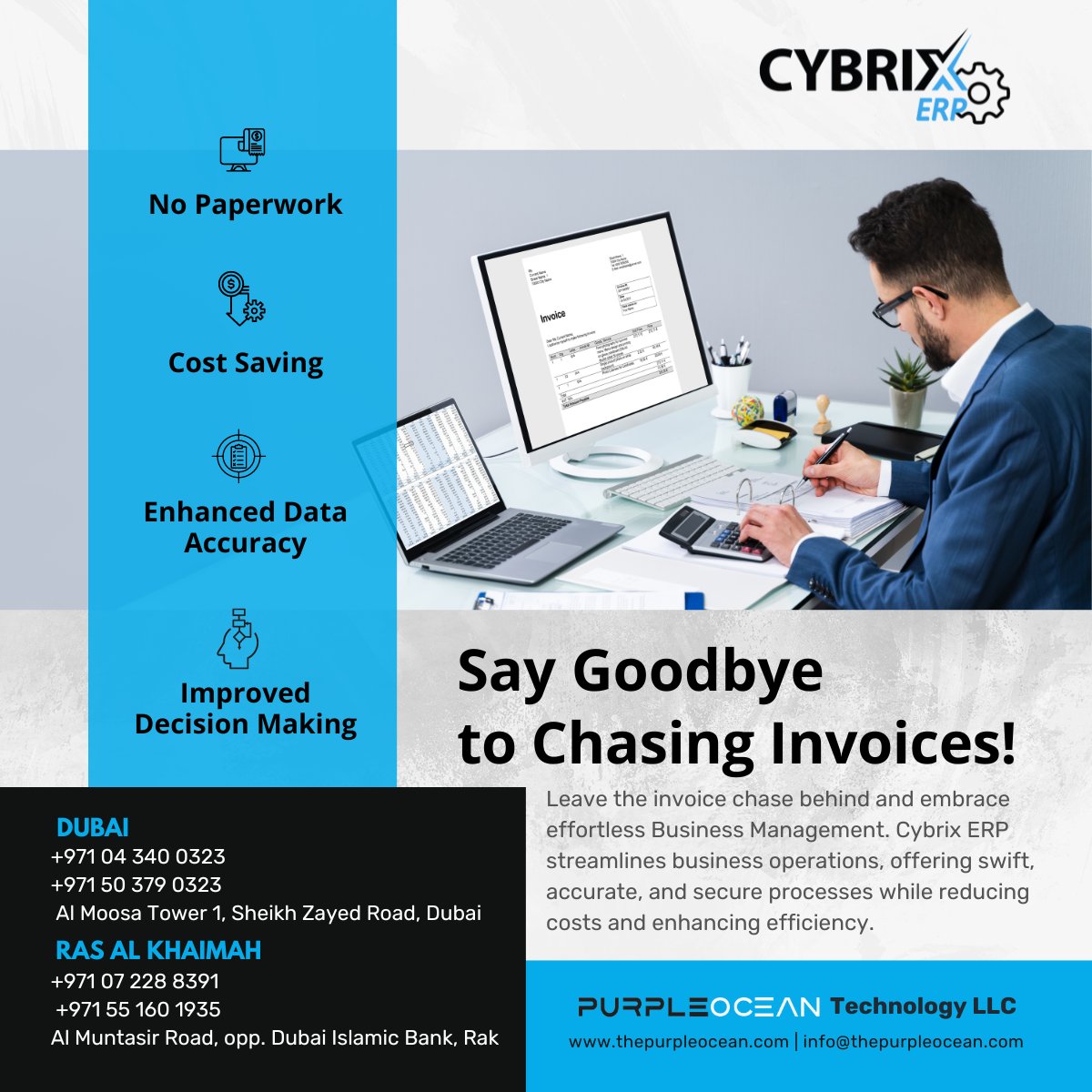 #Cybrix #ERP streamlines business operations, offering swift, accurate, and secure processes while reducing costs and enhancing efficiency.

#purpleoceantechnology #cybrix #cybrixpos #cybrixerp #ERPSoftware #ERPSolution #software #business  #dubai #uae #abudhabi