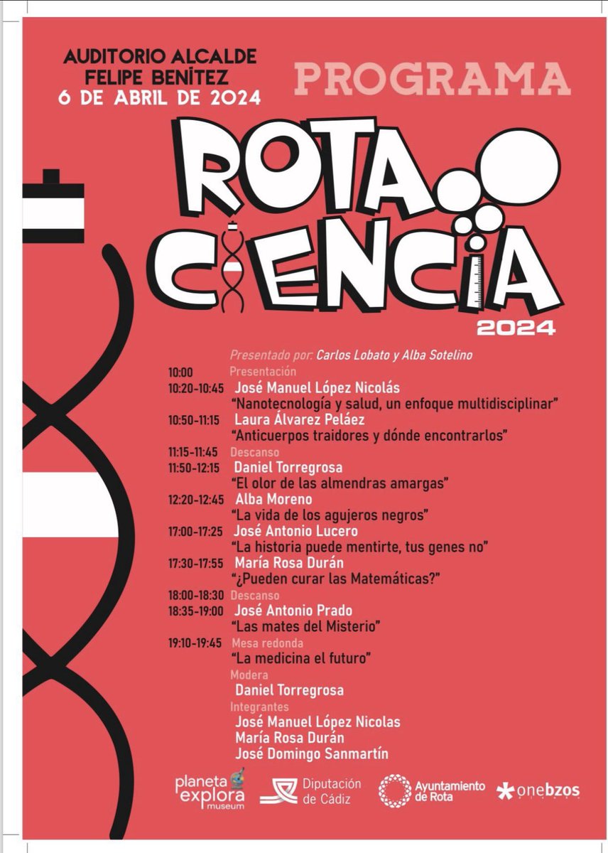 Semana científica en Andalucía! Jueves 4, @EsterLzaro1 y Viernes 5 @crisurdiales en @astromalaga y @enc_ciencia @ambitocultural Málaga y Sábado 6, la fiesta científica de @EugenioManuel y @germanbgiron @PlanetaExplora en #RotaCiencia